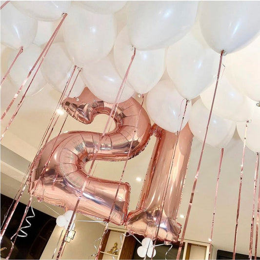 Ceiling Helium Balloons + Jumbo Numbers