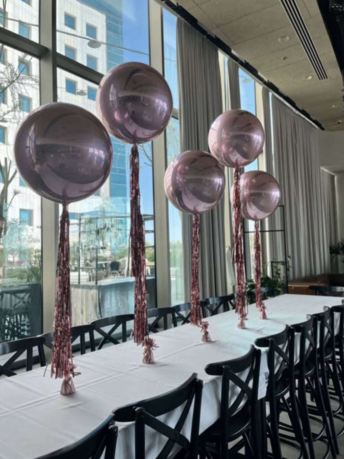 Helium ORBZ Balloons with Tinsel – Table Centerpiece Decoration, Markham & GTA