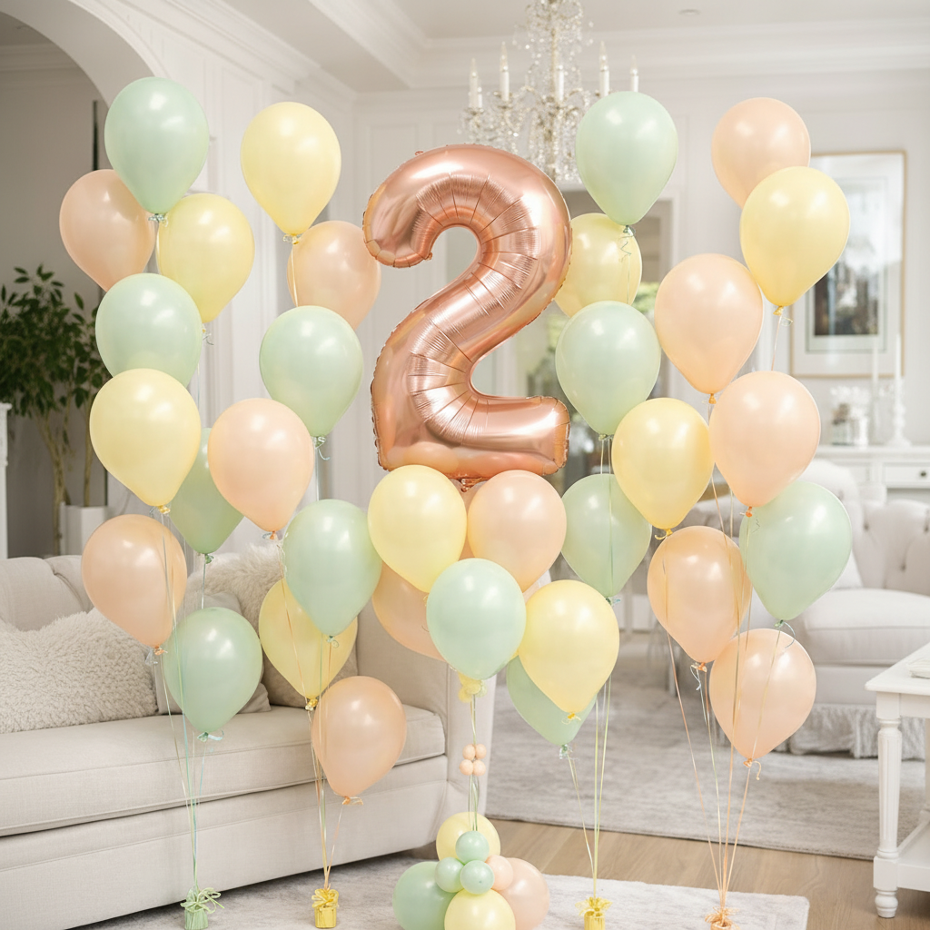 Helium Birthday Balloon Decor Richmond Hill | Sweet Pastel Party Balloons