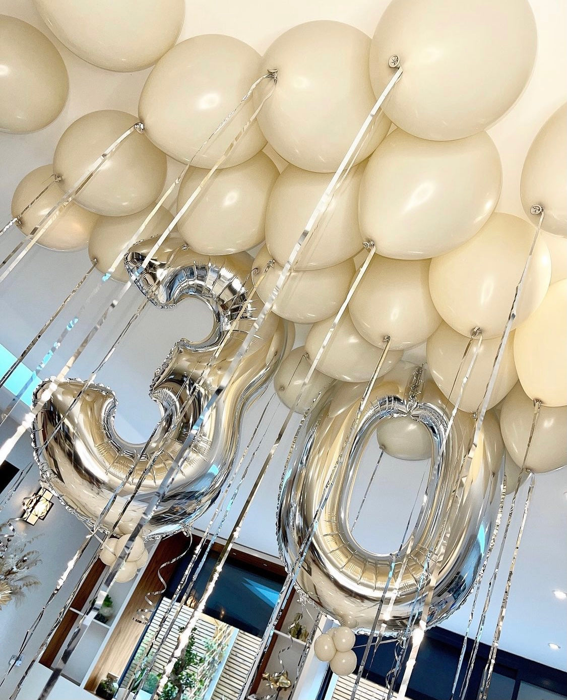 2 Numbers & Ceiling Balloon - Stunning Setup for Any Joyful Celebration