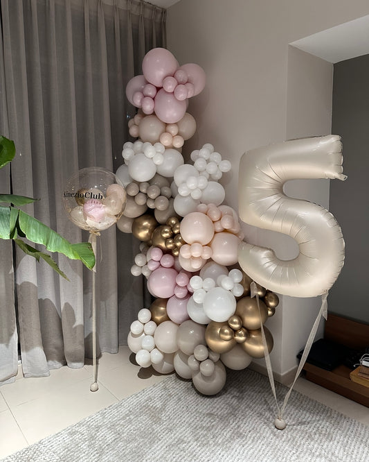 Garland 7 Ft + Foil Number + Custom Logo Balloon