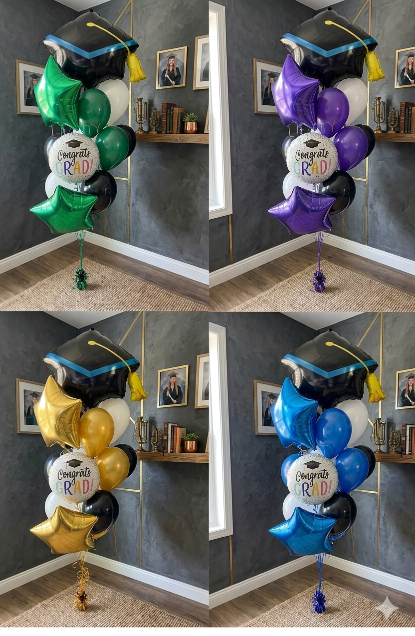 Helium Graduation Balloon Bouquet | Toronto & Markham Delivery