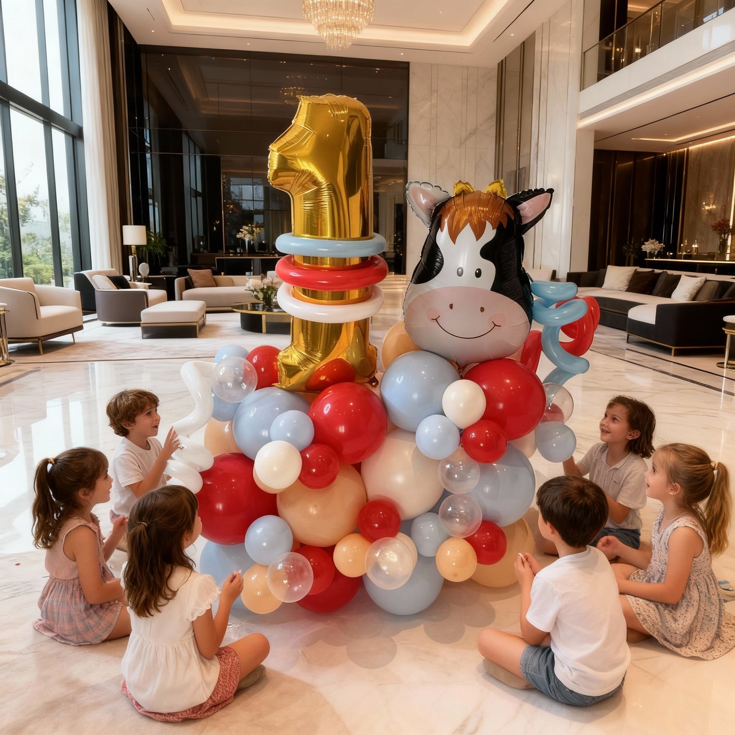 Wild One Balloon Cluster – Stand for First Birthday Party Toronto