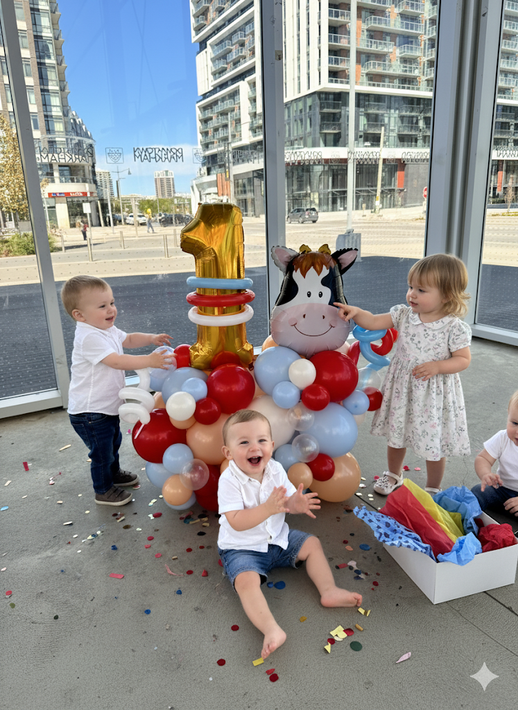 Wild One Balloon Cluster – Stand for First Birthday Party Toronto