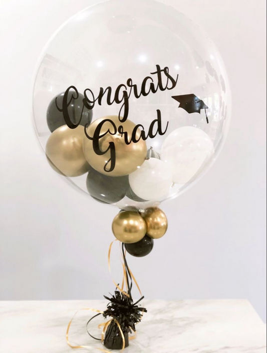 Clear Graduation Balloon – Custom Message 24”