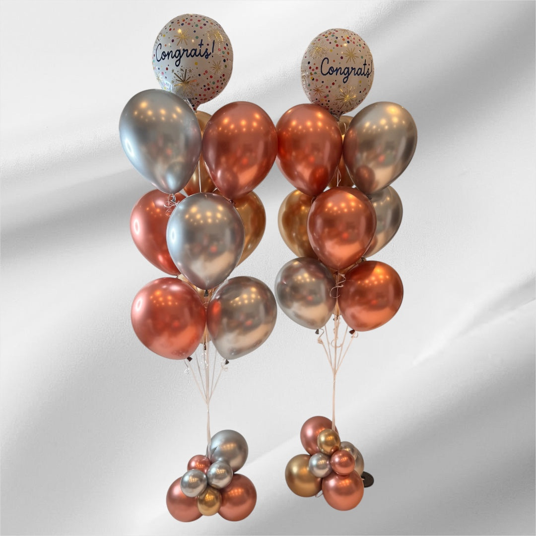 Congrats Balloon Bouquet – Gold, Rose Gold & Silver | Toronto Balloon Delivery | Party & Anniversary
