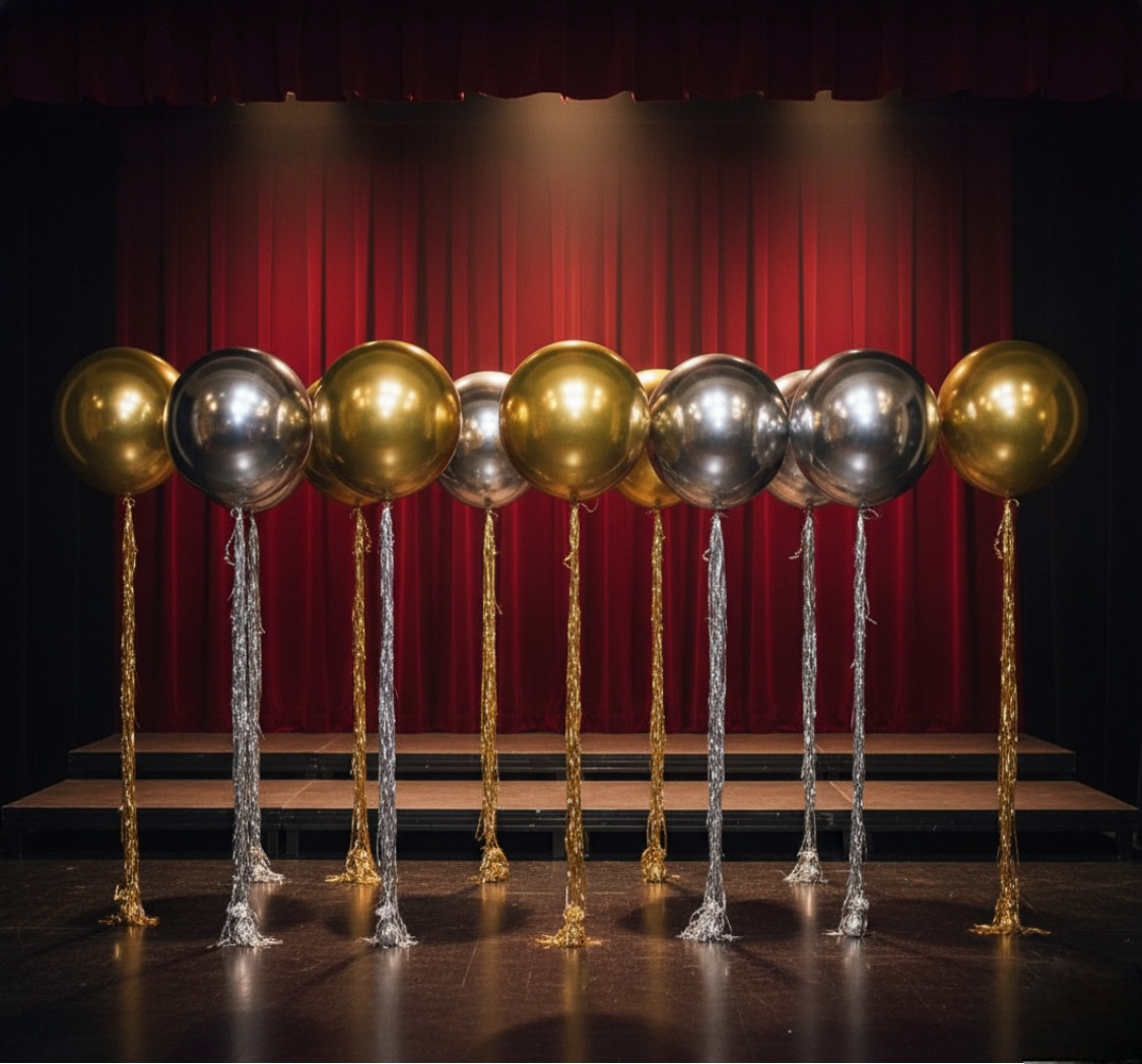 Party Balloon Décor Gold & Silver ORBZ Balloons