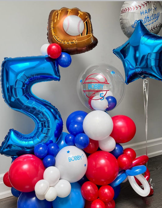 Baseball Balloon Supershape Cluster + Number