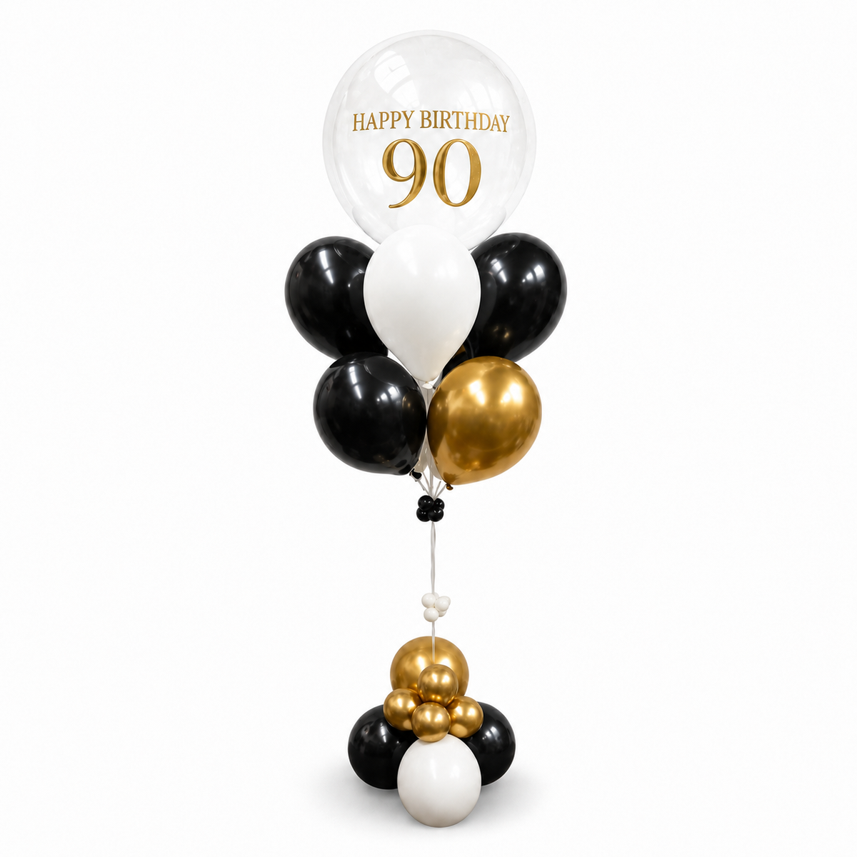 Personalized Helium Birthday Balloon Bouquet with Clear Bubble Balloon
