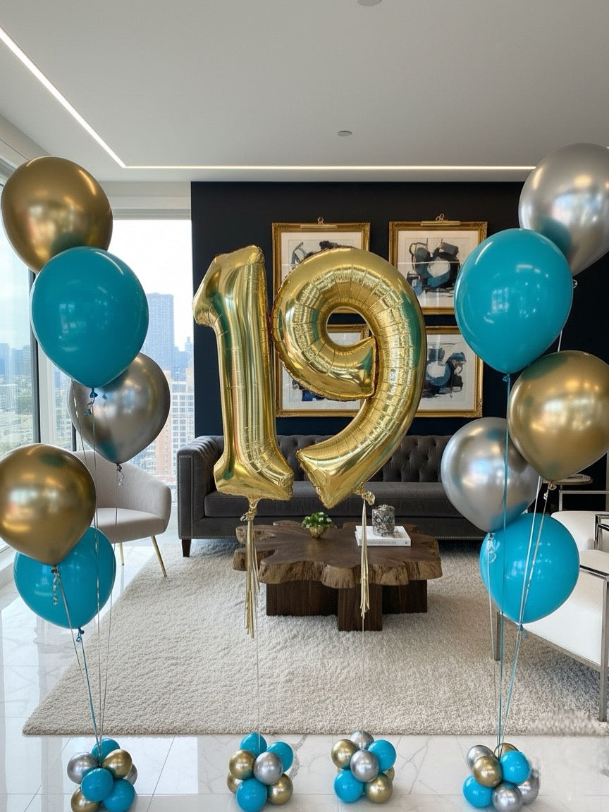 Number Balloons & Balloon Bouquets — Creative Space Package | Markham, Toronto & GTA