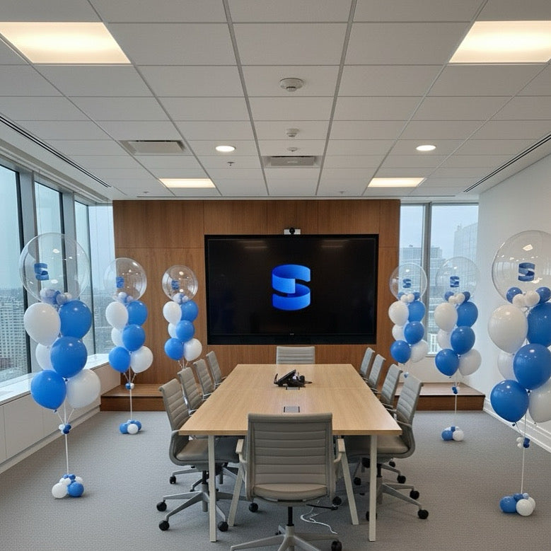 Corporate Balloon Set Clear Balloons Bubble Base Custom Logo Toronto GTA