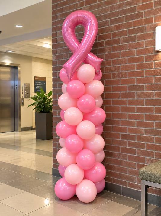 Breast Cancer Awareness Balloon Column | Pink Ribbon Balloon Decor Toronto
