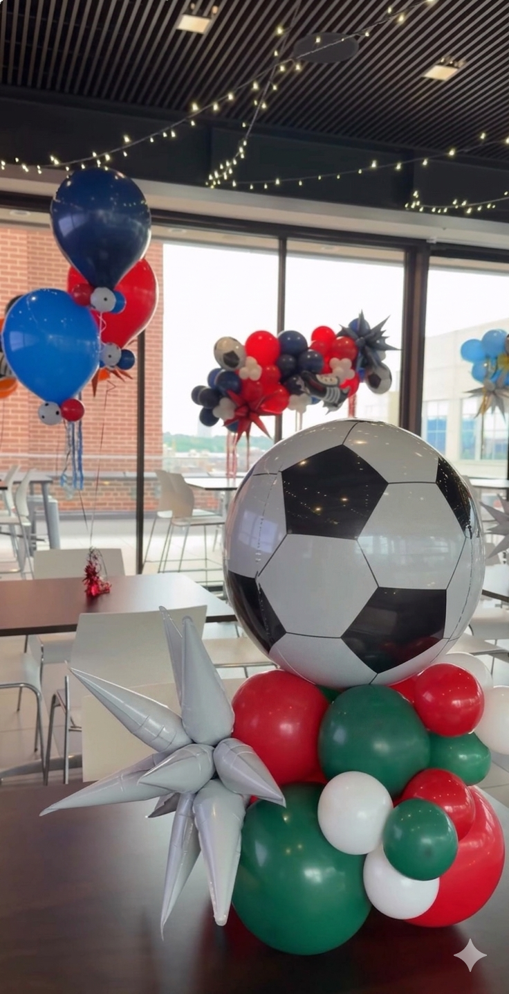 Soccer Balloon Decor & Centerpieces Markham | Balloon Delivery Toronto & GTA