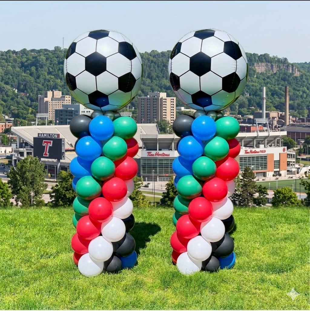 FIFA 2026 Balloon Column Toronto | Soccer Theme Balloon Decor | Custom Event Balloons
