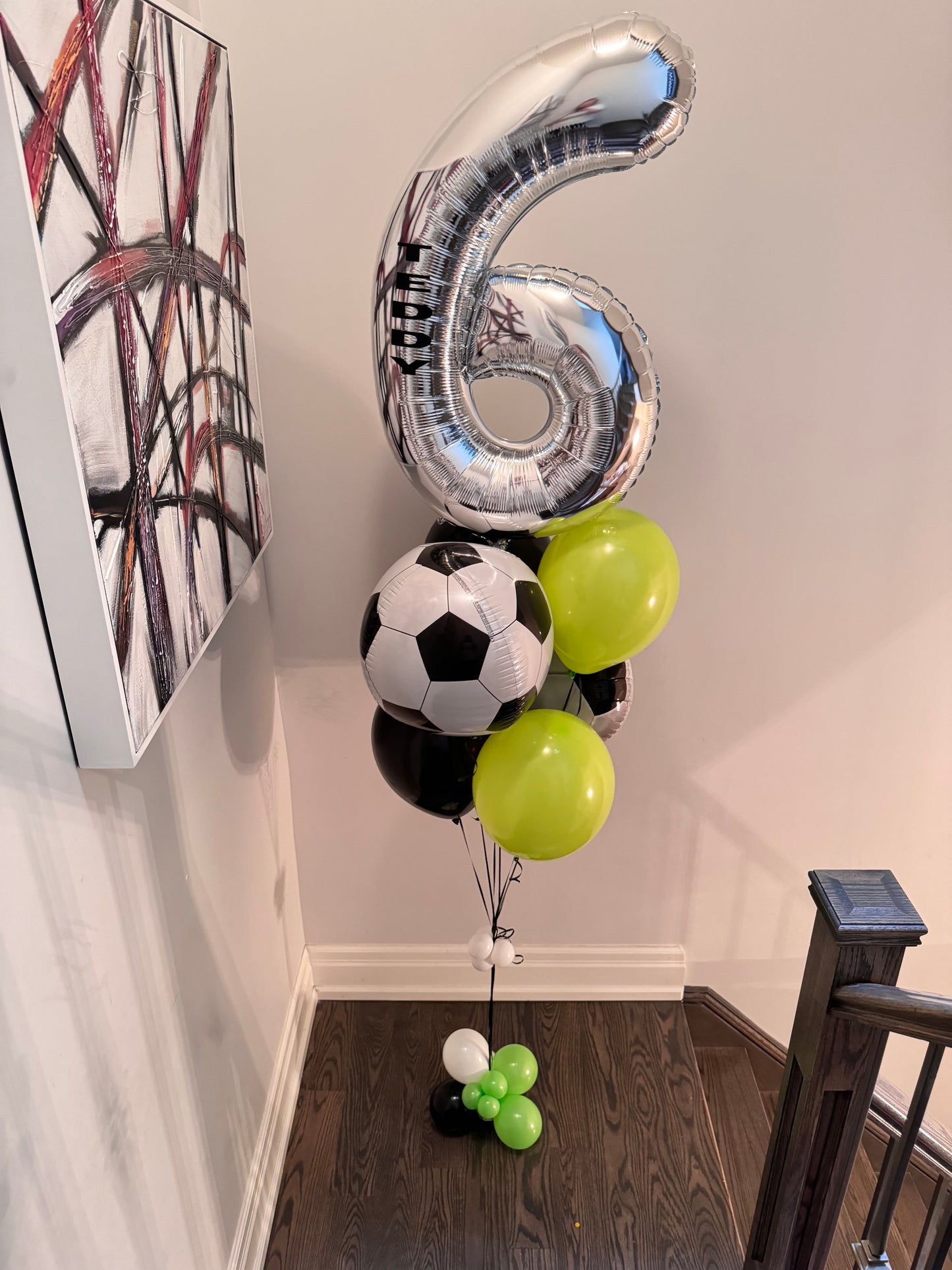 Custom Soccer Balloon Bouquet with Number & Name