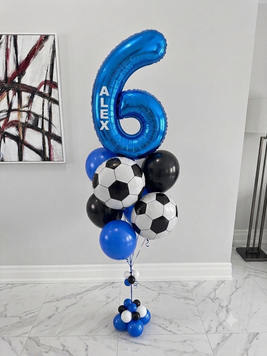 Custom Soccer Balloon Bouquet with Number & Name
