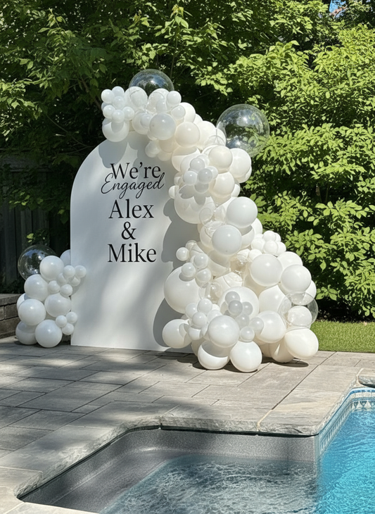 Engagement Backdrop with Balloon Garland | Toronto Balloon Delivery
