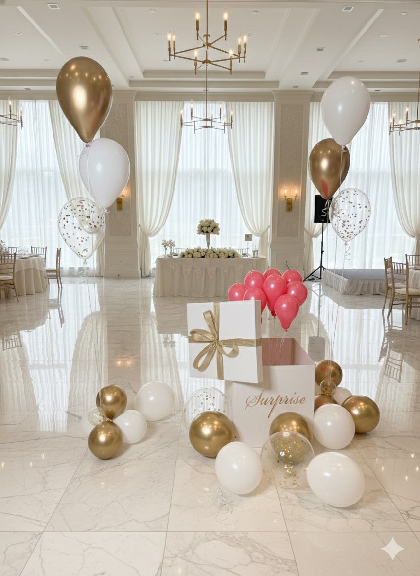 Helium Balloon Bouquets + Gift Box – Party & Celebration Set Toronto GTA