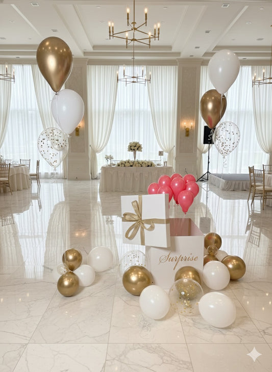 Helium Balloon Bouquets + Gift Box – Party & Celebration Set Toronto GTA