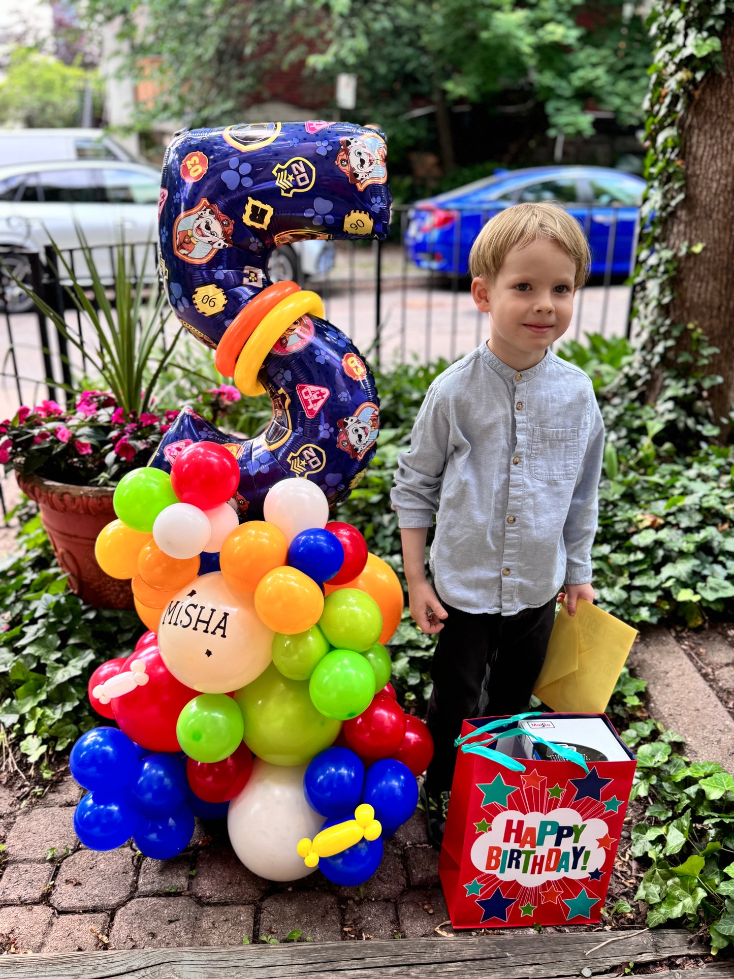 Number on Air-filled Balloon Stand