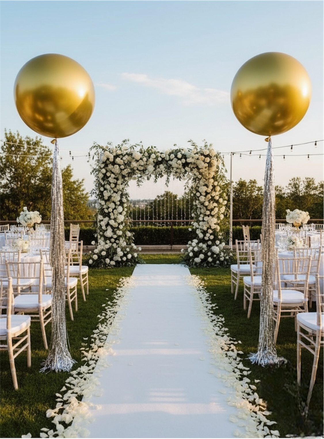 Jumbo  Balloon with Tinsel Tail – Elegant Event & Wedding Decorations