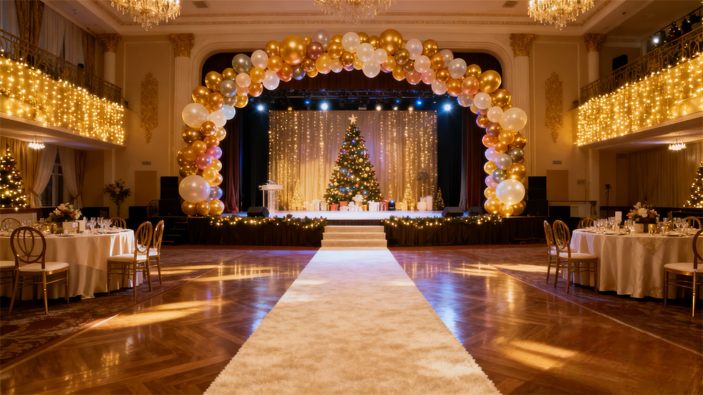 Balloon Garland Christmas Event Decor – Holiday Venue & Hall Decoration