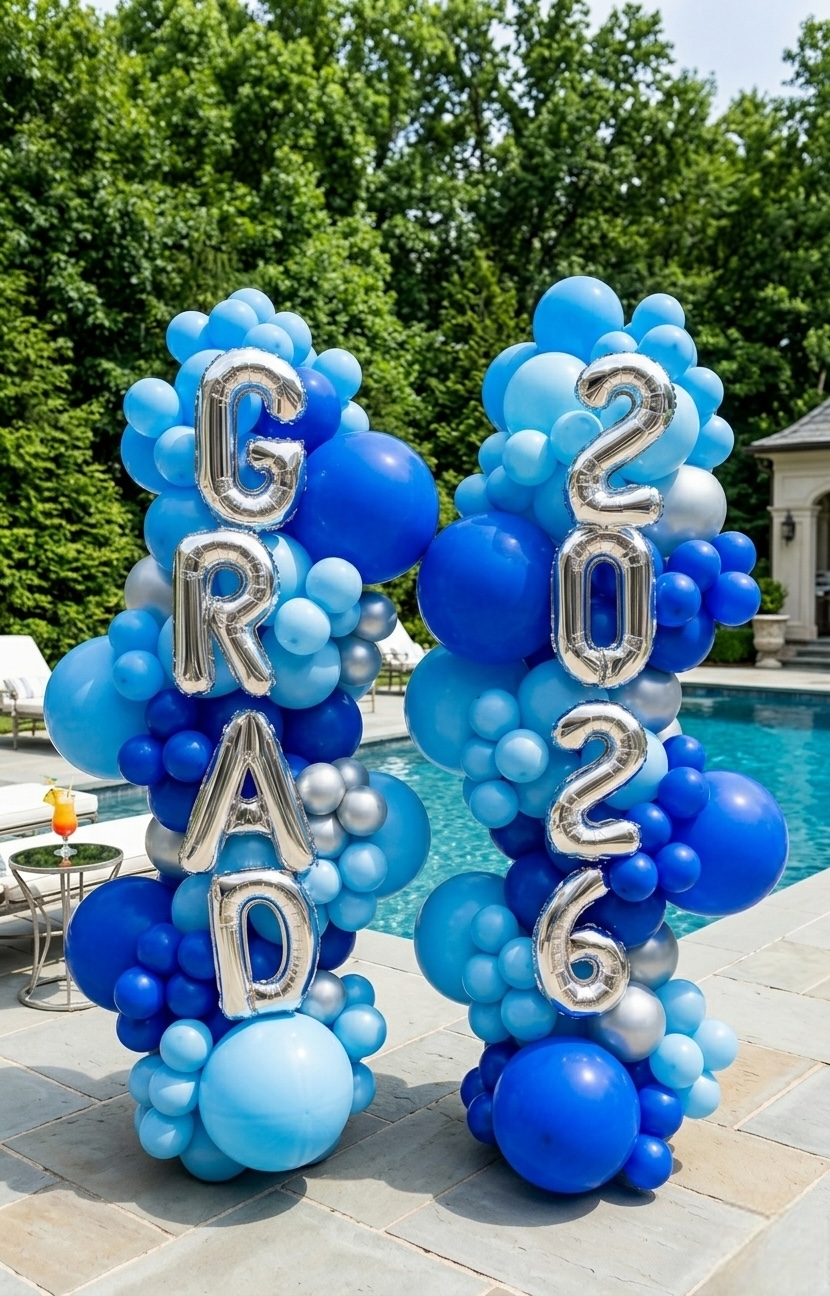 Graduation Balloon Columns Set – Class of 2026 Set