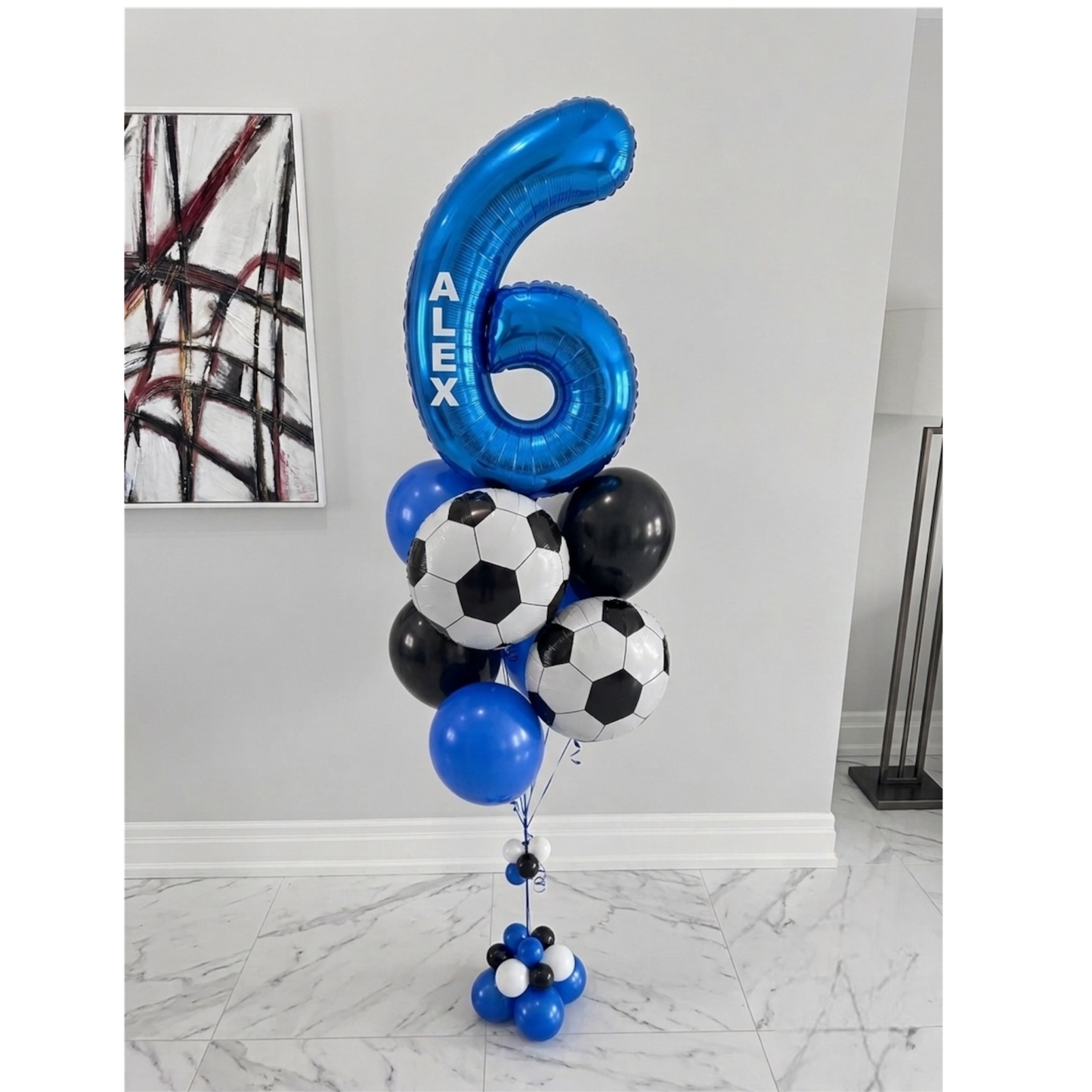 Custom Soccer Balloon Bouquet with Number & Name
