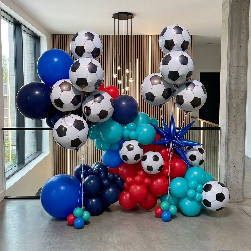 Soccer Balloon Garland 6ft – Party Decor | Sports Birthday Backdrop Toronto GTA
